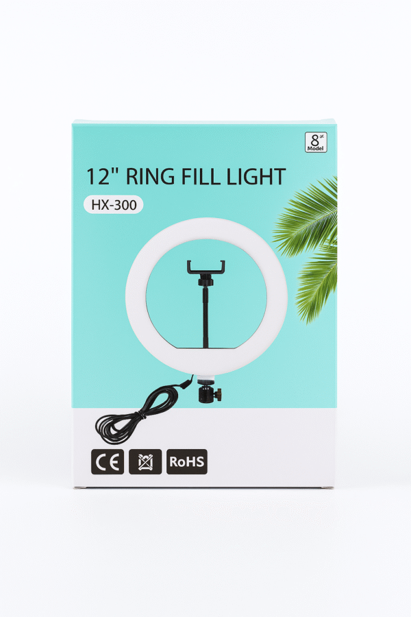 12 Inch Ring Fill Light HX-300 with Tripod Stand & Mobile Holder