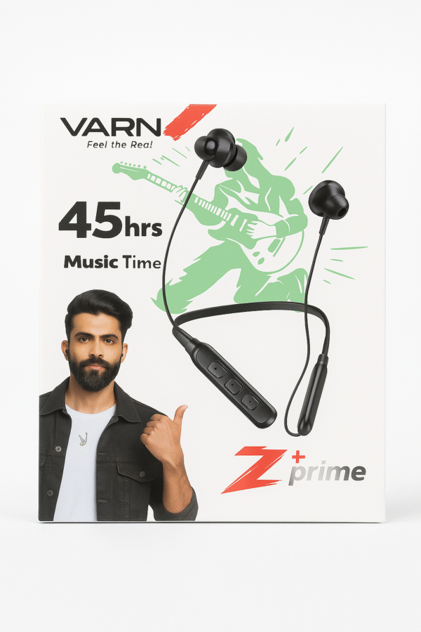 Varni Z+ Prime Wireless Neckband Earphones – 45 Hrs Battery Backup