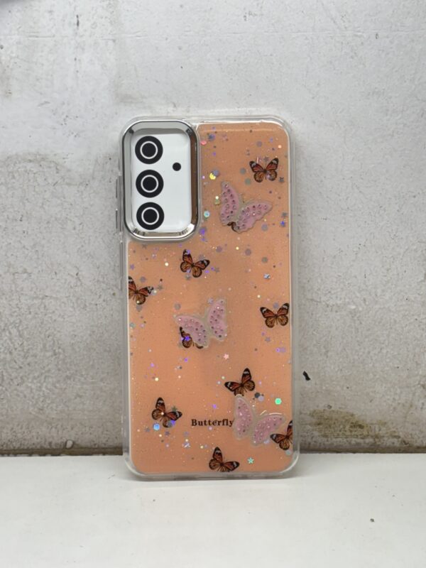 Samsung Galaxy A15 3D Butterfly Glitter Cover – Pink Fireworks Design - Image 3