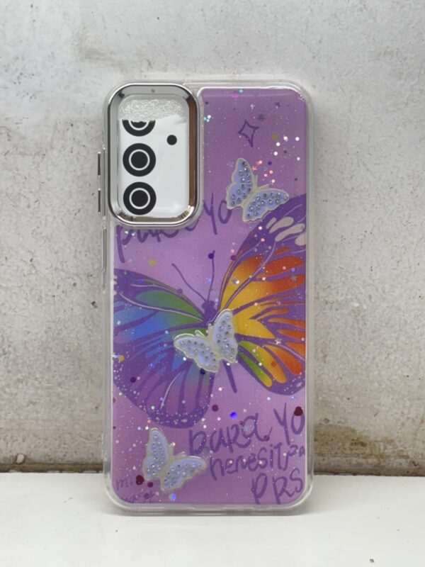 Samsung Galaxy A15 3D Butterfly Glitter Cover – Pink Fireworks Design - Image 5