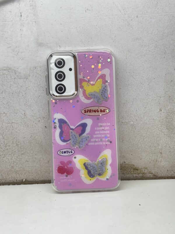 Samsung Galaxy A15 3D Butterfly Glitter Cover – Pink Fireworks Design - Image 6