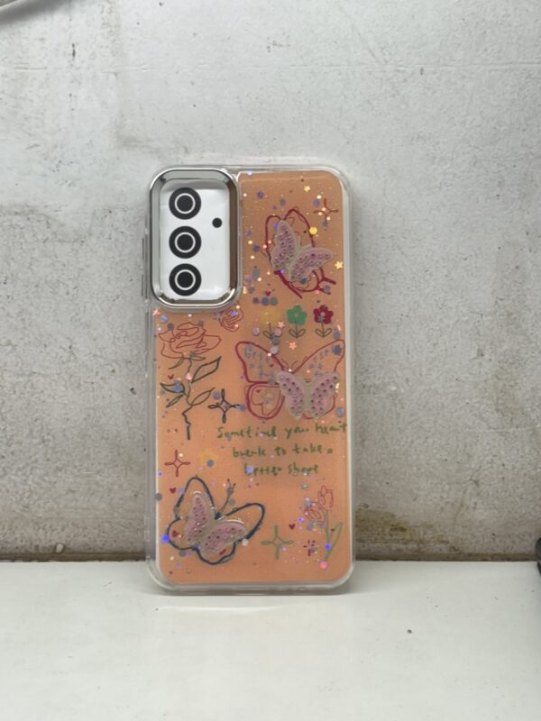 Samsung Galaxy A15 3D Butterfly Glitter Cover – Pink Fireworks Design - Image 9
