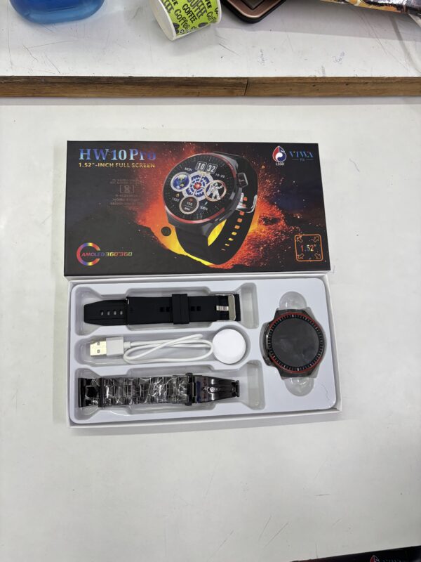 HW10 Pro Smart Watch (Metal Strap + Extra Silicon Strap) - Image 3