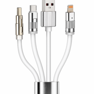 Kartik Mobile 3-in-1 Fast Charging Data Cable (USB to Type-C, Micro USB, Lightning)